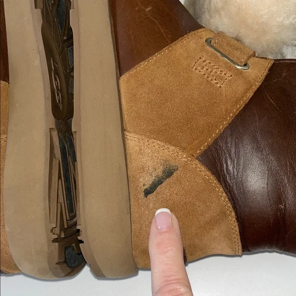 UGG Brown and Cream Winter Boots - Picture 5 of 10